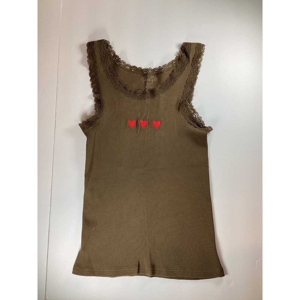 John Galt Lace Trim Heart Tank Wmn's Size Medium Brown Good condition